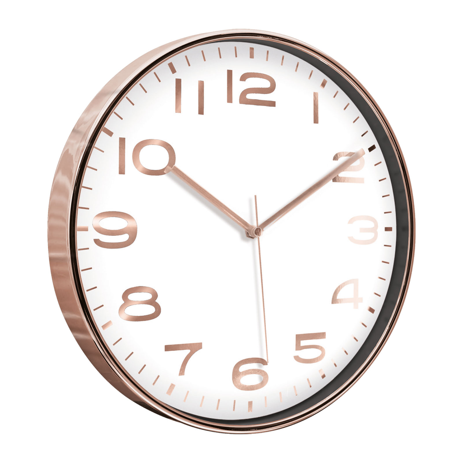 HADES406 BEYAZ-BAKIR METALİZE ÇERÇEVE DUVAR SAATİ(380 MM)