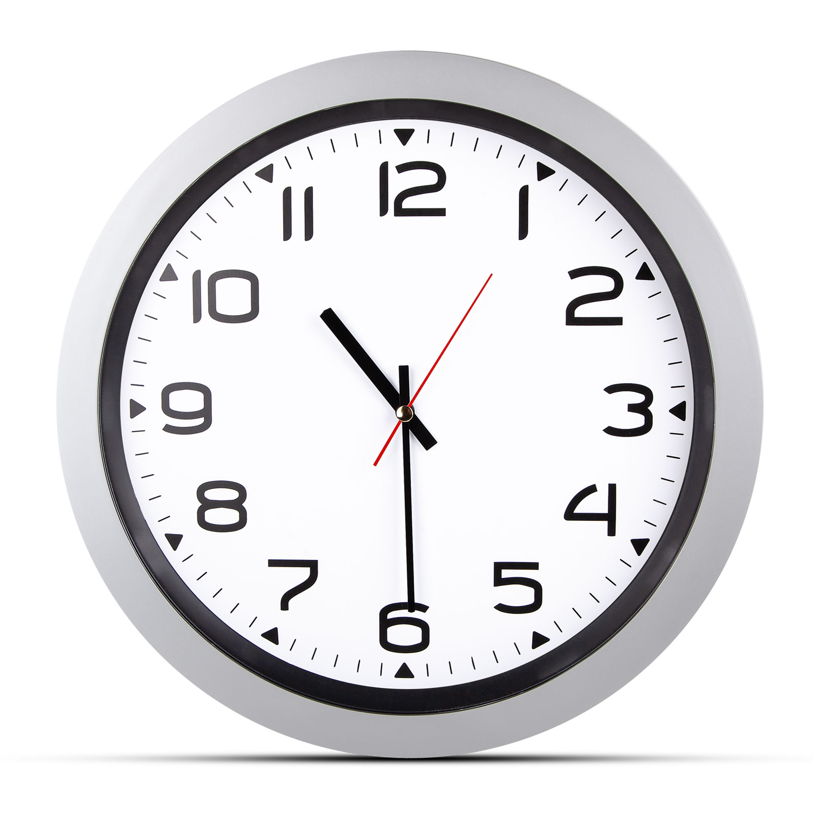 HERA GÜMÜŞ PLASTİK KASA DUVAR SAATİ (350MM)