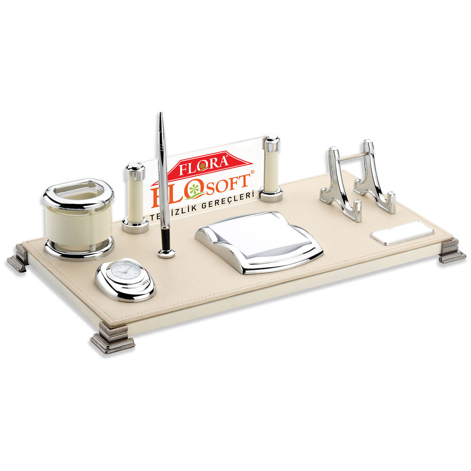 LEFKOŞA BEJ DERİ MASA SETİ